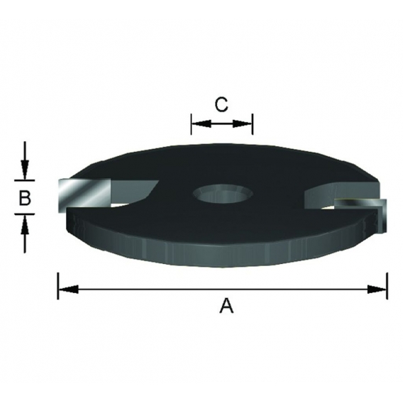 ENT 13953 Scheibennutmesser HW (HM), Durchmesser (A) 40 mm, B 5 mm, mit Senkbohrung