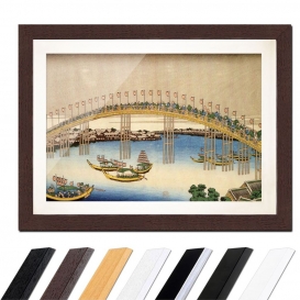 More about Katsushika Hokusai - Temma-Brücke in der Settsu Provinz, Farbe:Wenge, Größe:60x40cm A2
