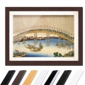 Katsushika Hokusai - Temma-Brücke in der Settsu Provinz, Farbe:Wenge, Größe:60x40cm A2