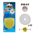 Olfa 10 Ersatzklingen 45mm für OL-750 RB45-10 Inhalt 10 Stück