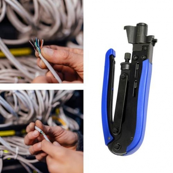 Netzwerkkabel-Crimp-Reparatur-Wartungs-Schneidwerkzeug, Kabeltester-Crimper-Crimp-Abisolierzange-Crimpzangen-Werkzeug für