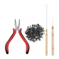 500x Micro Silikon Link Ringe Zangenhaken Zugnadel Werkzeuge Kit Zubehör Größe 1