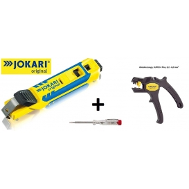 More about Jokari 2in1 Abisolier Elektro Installations Set 1x Abisolierzange SUPER 4 Plus, 1x Kabelmesser System 4 - 70 mm 70000 & 1x Prüf-