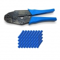 ARLI Crimpzange 0,5 - 6 mm² + 100x Stossverbinder blau 1,5 - 2,5 mm²