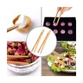 Pyzl 12 x Bambus-Zangen für Toast, aus Bambus, Küchenzange zum Kochen, Tee-Utensilien, Zucker, Bambus, Salatzange, Kongfu-Tee, H