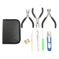 8Pcs Metall Schmuckherstellung Werkzeuge Rundzange Drahtschneider Seitenschneider Pinzette Supply Kit Zangen Set mit Tasche Craf