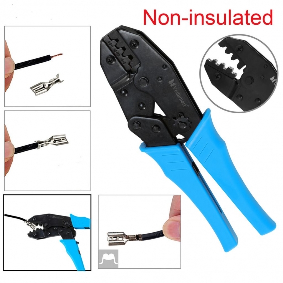 Crimpzange Quetschzange Für unisolierte Kabelschuhe 1.0-6mm² Aderendhülsen Zange Handwerkzeug
