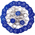AcserGery ID-Nummernschilder aus Kunststoff mit Schlüsselringen (Blau. 1-50)