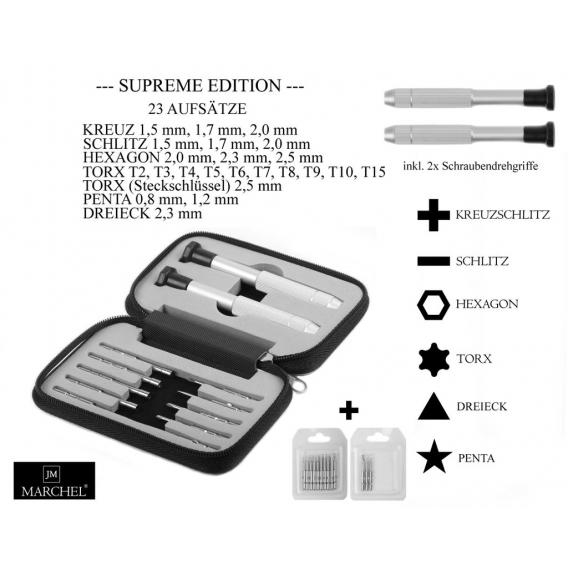 MARCHEL Mini Schraubenzieher Universal Werkzeug Set 12 bis 25 Teile für Reparaturen an Elektronik Smartphones Uhren Notebook