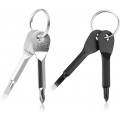 4 Stück Schraubendreher Schlüsselanhänger Werkzeug Schwarz Silber EDC Mini Schlitz Kreuzschlitz Schraubenziehe Tragbar Klein Kre