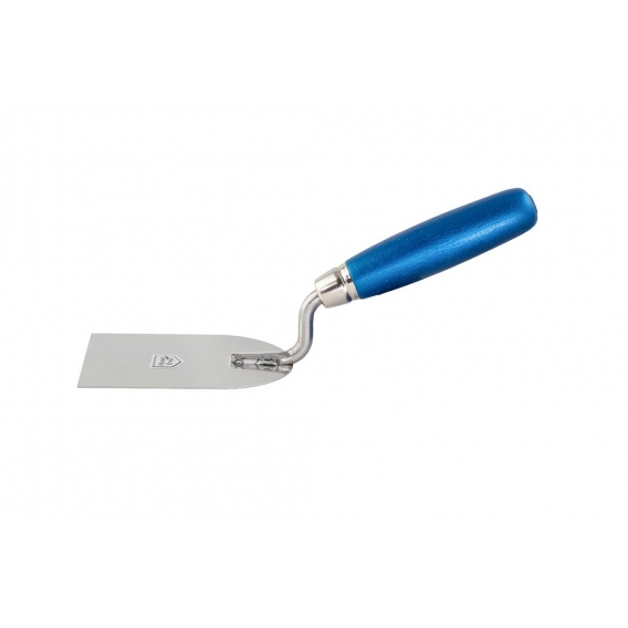TRUFA Gipserspachtel rostfrei mit Holzgriff Blau 7cm , Stuckateurspachtel, Spachtelkelle, Glättekelle, Edelstahl, Werkzeug zum V