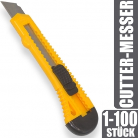 More about Kunststoff Cuttermesser mit 18mm Abbrechklinge, schwarz/gelb, Menge:1 Stück