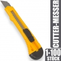 Kunststoff Cuttermesser mit 18mm Abbrechklinge, schwarz/gelb, Menge:1 Stück