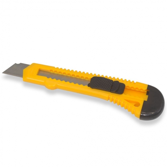 Kunststoff Cuttermesser mit 18mm Abbrechklinge, schwarz/gelb, Menge:1 Stück