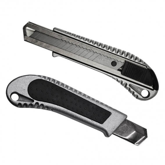 Cuttermesser Teppichmesser Paketmesser Mehrzweckmesser Sets SILBER 18mm, Menge/Rabatt:50 Stück
