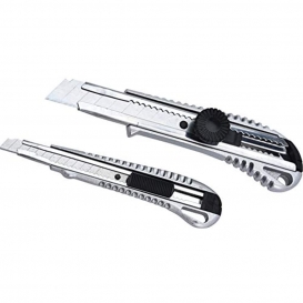 More about FX-Tools Profi Cuttermesser-Set - 2 Cuttermesser, Teppichmesser aus Aluminium 9 mm + 18 mm inkl. je 5 Ersatzklingen
