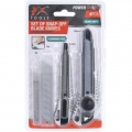 FX-Tools Profi Cuttermesser-Set - 2 Cuttermesser, Teppichmesser aus Aluminium 9 mm + 18 mm inkl. je 5 Ersatzklingen