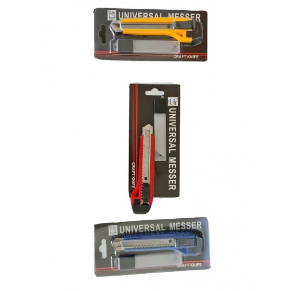 Universal Cuttermesser Teppichmesser + 3 Ersatzklingen 18mm