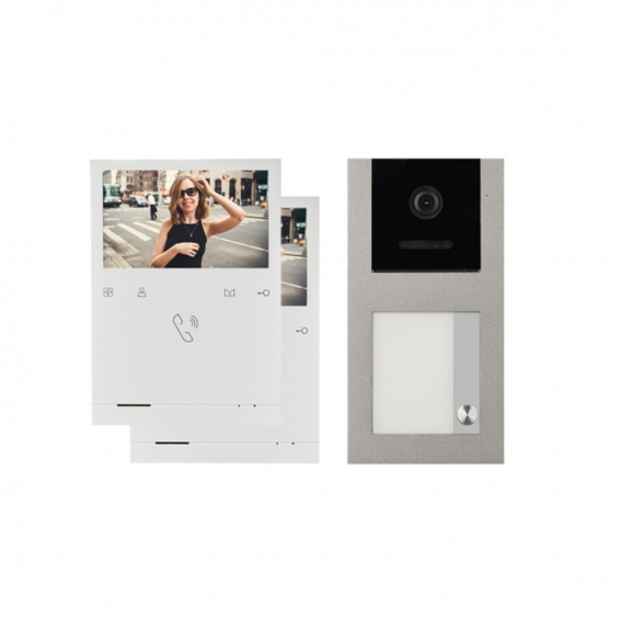 AUFPUTZ Video Türsprechanlage BALTER EVO QUICK mit 2x 4,3 Zoll Monitor 2-Draht BUS, Türstation mit 120° für 1 Familienhaus (Türs