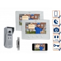 IP Türsprechanlage mit Türöffner, Video Türklingel 2 Monitore für 1 Familienhaus