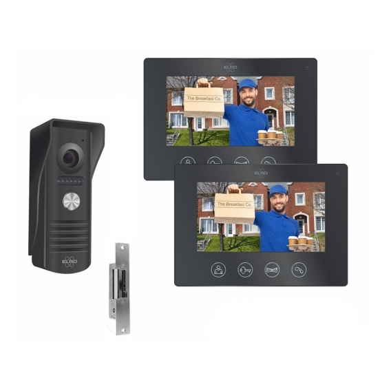IP Türsprechanlage mit Türöffner, Video Türklingel 2 Monitore für 1 Familienhaus