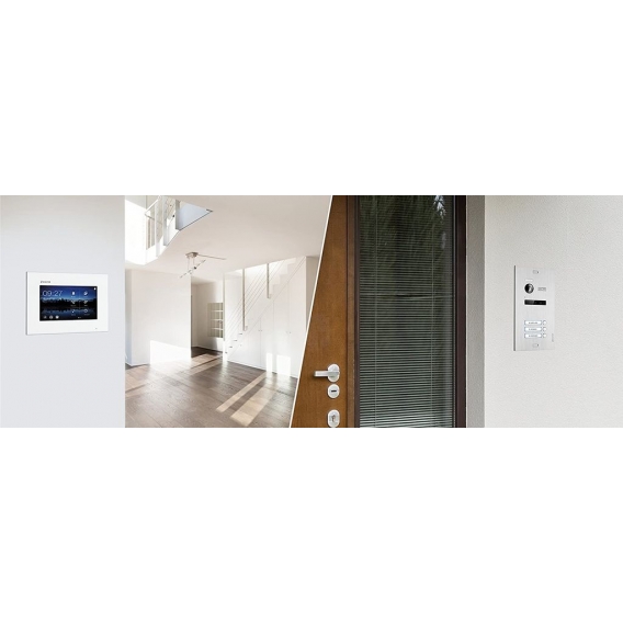 Videotürsprechanlage BALTER EVO 2-Draht BUS für 3-Familienhaus (Türstation Farbe : Silber)