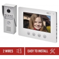 EMOS H2050 Türsprechanlage/Video-Türklingel, wasserdichte Kamera mit Nachtsicht, Monitor mit 7'' LCD-Farbdisplay, einfache 2-Dra