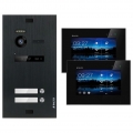 BALTER EVO Video Türsprechanlagen Schwarz Set 2-Draht BUS 7" LCD Monitor für 2 Familienhaus
