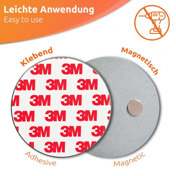 ECENCE Rauchmelder Magnethalter 5 Stück selbstklebende Magnethalterung für Rauchmelder Ø 70mm sc