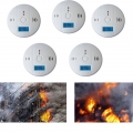 Lospitch 4x CO Melder Feuermelder Kohlenmonoxidmelder Geschaeft Detektor Brandmelder Rauchmelder mit austauschbarer Batterie Rau