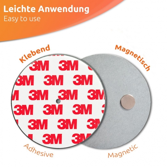 ECENCE Rauchmelder Magnethalter 5 Stück selbstklebende Magnethalterung für Rauchmelder Ø 70mm sc