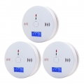 3 Stück Kohlenmonoxid Co Detektor Digitale LCD Anzeige Alarmgerät für schwache Batterie