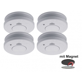 More about 4er-Set Rauchmelder mit Magnethalter, Batteriewarnung & Testtaste, EN14604