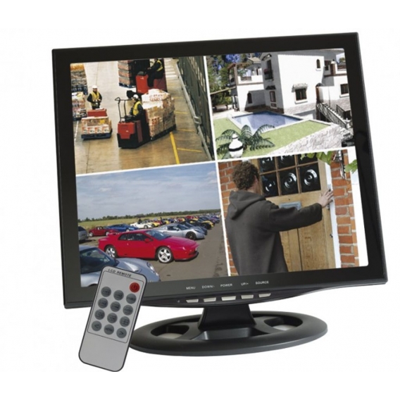 17' 42cm 4 Kanal Quadbild Multiplexer CCTV Monitor Video VGA Überwachungsmonitor 4 x BNC RCA