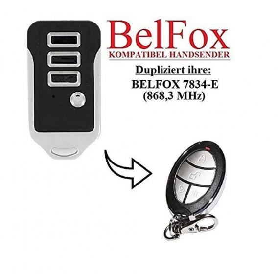 BELFOX 7834 - E Kompatibel Handsender, Ersatz sender, 868.3Mhz fixed code, Klone
