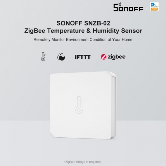 SONOFF SNZB-02 ZigBee Temperatur- und Feuchtigkeitssensor Echtzeit-Benachrichtigung bei niedrigem Batteriestand Funktioniert mit