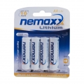1x Blister (4 Stück) Nemaxx 1,5V AA Lithium Batterie für Rauchmelder 10 Jahre Lebensdauer