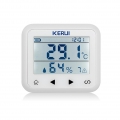 KERUI TD32 LED-Anzeige Einstellbarer Temperatur- und Feuchtigkeitsalarmsensor Drahtloser Detektor Kompatibel mit dem Alarmsystem