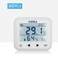 KERUI TD32 LED-Anzeige Einstellbarer Temperatur- und Feuchtigkeitsalarmsensor Drahtloser Detektor Kompatibel mit dem Alarmsystem