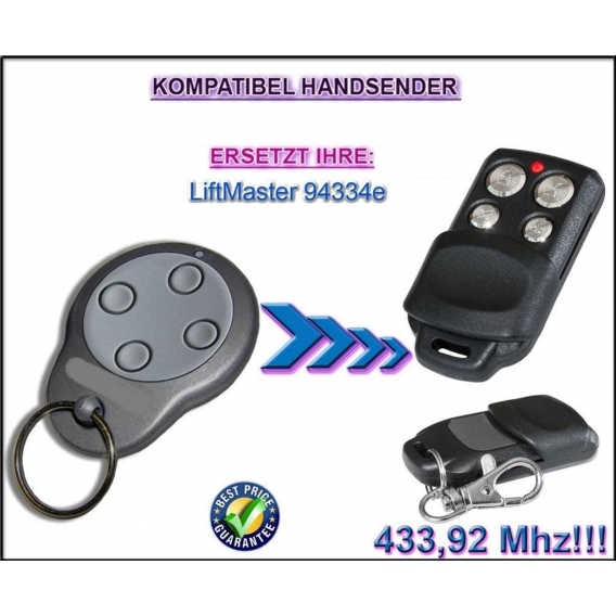 Chamberlain 94334E kompatibel handsender, ersatz sender, 433.92Mhz rolling code,