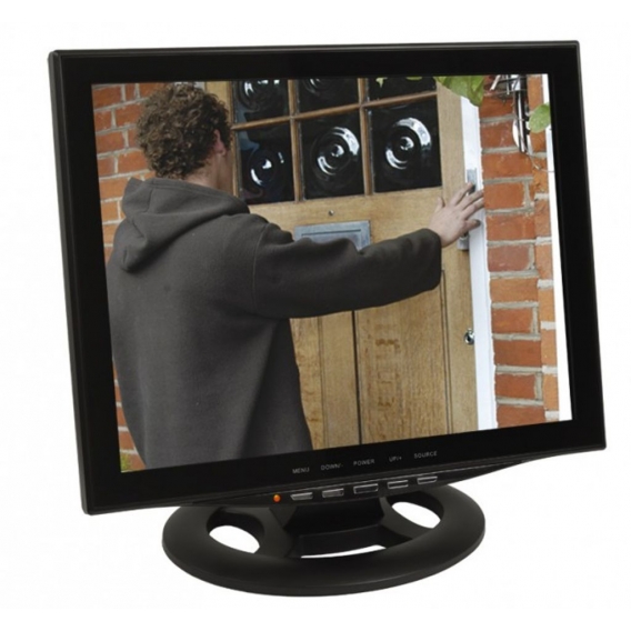 15' (38cm) CCTV Monitor Video Überwachungsmonitor mit LED Backlight HDMI VGA 2x BNC Video Eingang