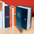 KYNAST Buch Tresor Geldkassette mit 2 Schlüsseln, Rot oder Blau, Farbe:Blau