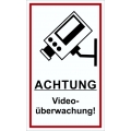 Achtung Videoüberwachung! 250 x 150 mm Schild PST-Kunststoff