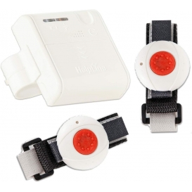 More about Helpline Mini für Zwei: Kleiner mobiler Hausnotruf mit 2x wasserdichtem Notrufarmband und Gürtel Clip für die häusliche Pflege； 