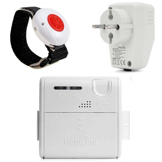 HelpLine Mini: Kleiner mobiler Hausnotruf inklusive Repeater REP868 mit Notrufarmband und Gürtel Clip für die häusliche Pflege； 
