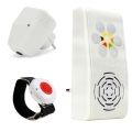 HelpLine 230: Hausnotruf inklusive Repeater REP868 mit Notrufarmband für die häusliche Pflege； Funk Notrufsystem mit Notruf Armb