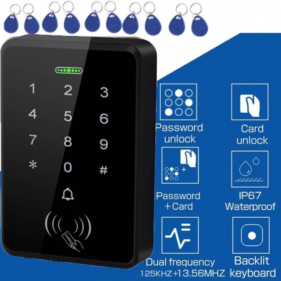 KEPEAK Elektronisches Smart Türschloss Chipkartenschlüssel, mit RFID-Kartenleser RFID-Tags Sicherheitstechnik-Zubehör