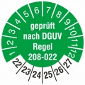 200 Prüfetiketten  nach DGUV Information 208-022 30mm Türen Tore 2022