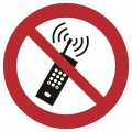 1 Aufkleber 20 cm Eingeschaltete Mobiltelefone Handys verboten P013