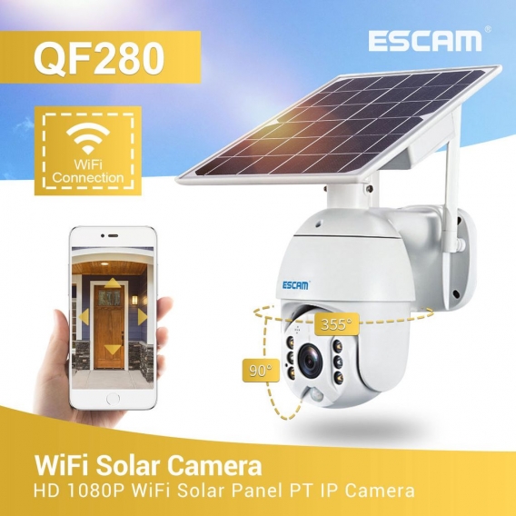 DIGOO 1080P Überwachungskamera mit Solarpanel Cloud-Speicher PT WIFI PIR Alarm IP-Kamera Audiokamera Vollfarb Nachtsicht Zweiweg